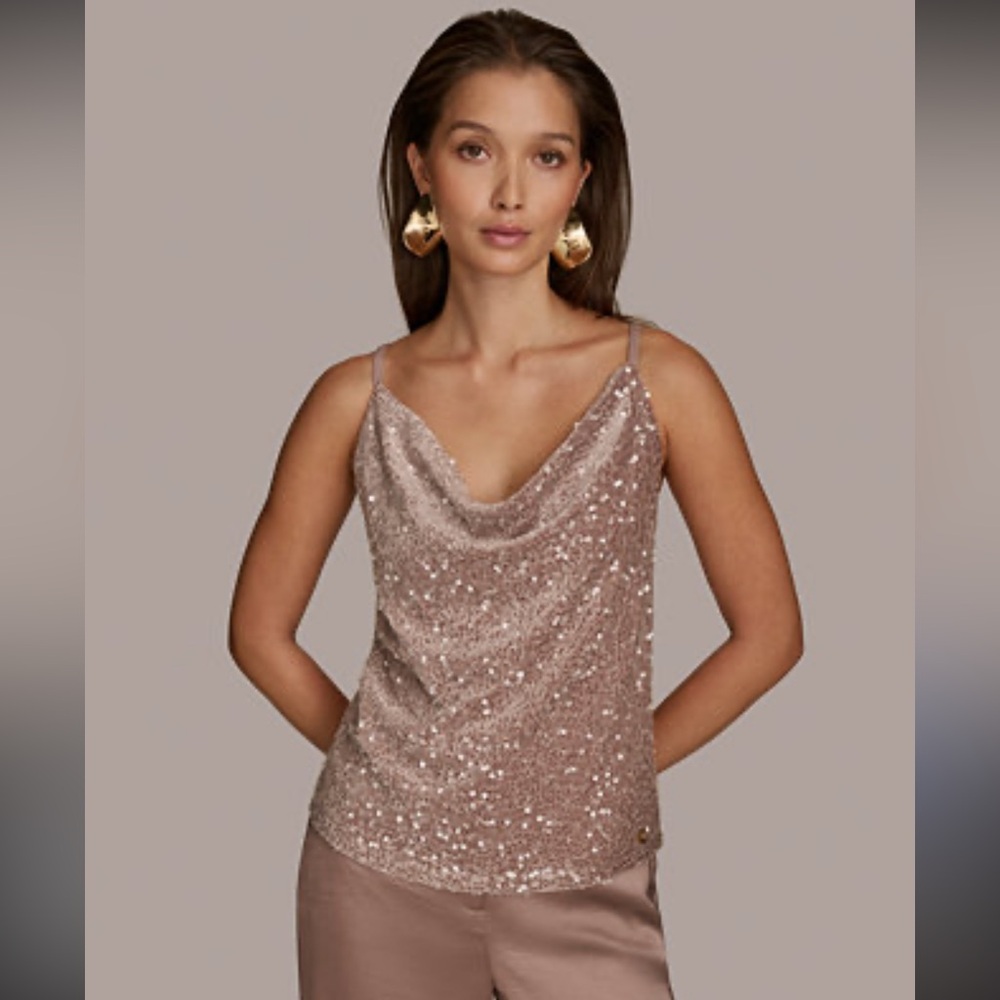 NWT Sincerely Jules Sparkly Gold Party Night Out Sequin Cami Festival Glam
